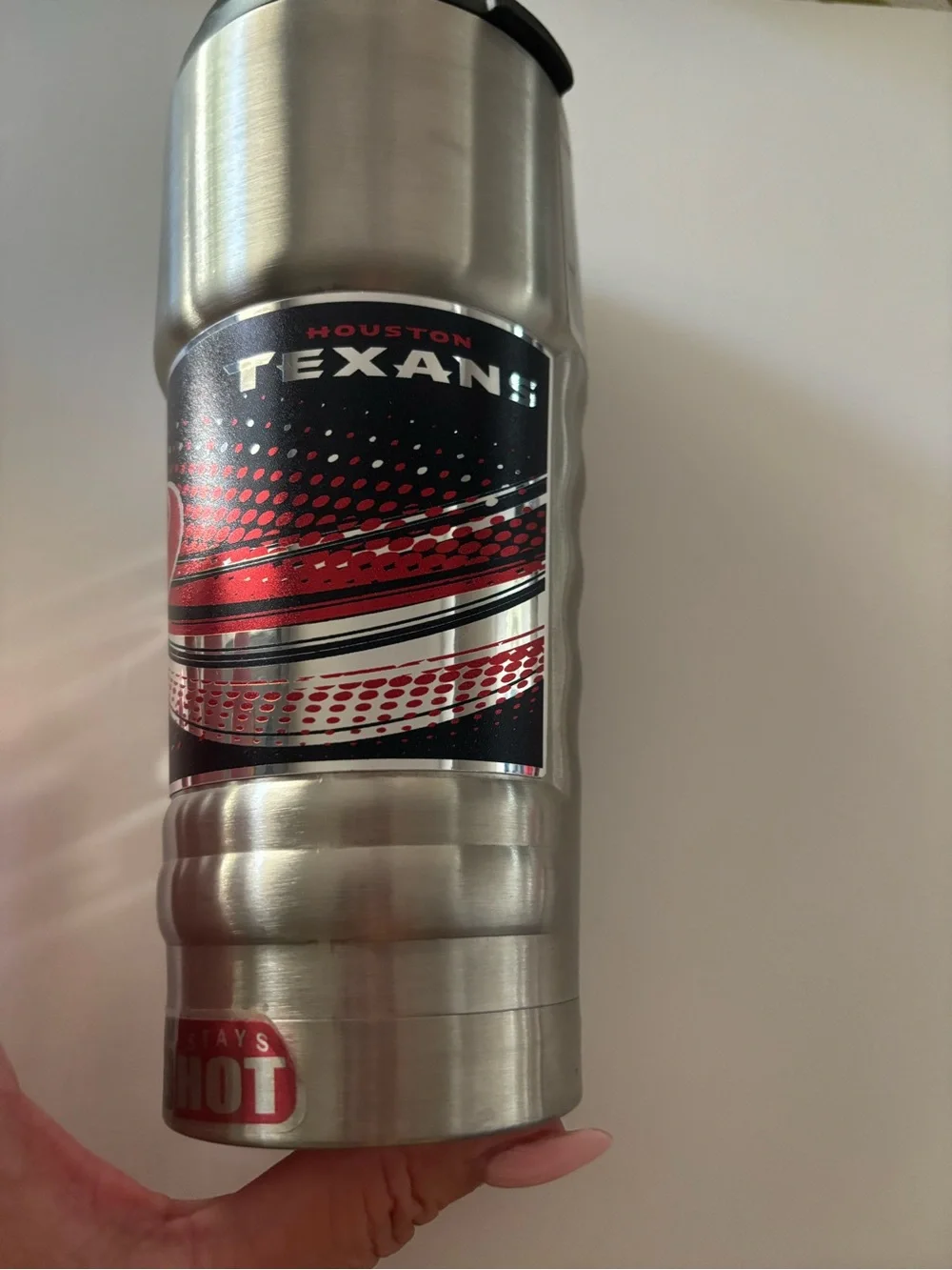 Stainless Steel Vacuum Insulated Tumbler - Silver/Red/Blue Houston Texans nwt